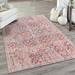 Pink 0.5 in Area Rug - Mistana™ Engelhardt Floral Machine Made Power Loom Chenille Area Rug in Ivory/Chenille | 0.5 D in | Wayfair