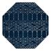 Blue/Navy 63 x 0.33 in Area Rug - The Twillery Co.® Lenwood Geometric Area Rug in Navy Blue/White Polypropylene | 63 W x 0.33 D in | Wayfair