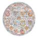 Round 3'3" Area Rug - Langley Street® Haefner Floral Orange/Gray/Blue Area Rug 39.0 x 0.33 in blue/green/indigo/orange/pink/red/white/yellow, | Wayfair