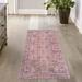 Pink 24 x 0.5 in Area Rug - Langley Street® Gwaltney Floral Machine Made Power Loom Chenille Area Rug in Chenille | 24 W x 0.5 D in | Wayfair