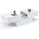 Idmarket - Table basse coulissante marta bois blanc - Blanc