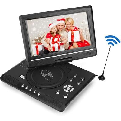 Lecteur DVD portable 9,8 ', Mini TV 3D Son TV Écran rotatif à 270 °, Fonction Radio FM Lecture de