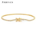 ANDYWEN-Bracelet de tennis en argent regardé 925 pour femme bracelet en or bracelet jonc CZ