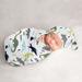 Mod Dino Collection Boy Baby Cocoon and Beanie Hat Sleep Sack - 2pc Set - Blue, Green and Grey Modern Dinosaur