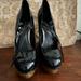 Jessica Simpson Shoes | Jessica Simpson Black Patent Leather Platform Heels. Size 10b | Color: Black | Size: 10b