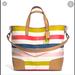 Coach Bags | Coach Hadley Multi Stripe Duffle Handbag | Color: Pink/Silver/Tan | Size: Os