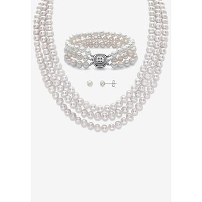 Women's Silver Necklace, Bracelet And Earring Set,...