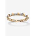 Women's Yellow Gold-Plated Birthstone Baguette Eternity Ring by PalmBeach Jewelry in April (Size 9)