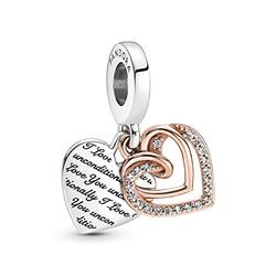 PANDORA ROSE Charm-Anhänger "Verschlungene Herzen" Silber, 14k rosévergoldet, Zirkonia 781062C01