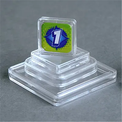 Lot de 50 étuis de protection carrés transparents en plastique acrylique 11 tailles pour jeu de