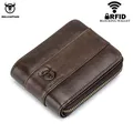 BULLCAPTAIN-Portefeuille en cuir RFID pour homme porte-monnaie en cuir de vachette marque de