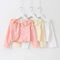 Veste cardigan à manches longues pour bébé fille pull évidé pour enfants manteau cape printemps