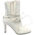 Gucci Shoes | Gucci White Indya Pleated Ankle Leather Boots Size Eu:39.5 | Color: White | Size: 39.5eu