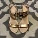 Kate Spade Shoes | Kate Spade Rose Gold Metallic Wedge Sandals, 6.5 | Color: Gold/Tan | Size: 6.5