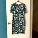 Lularoe Dresses | Like-New Teal And Ivory Jacquard Lularoe Julia Midi Dress. Size Extra Small. | Color: Blue/White | Size: Xs