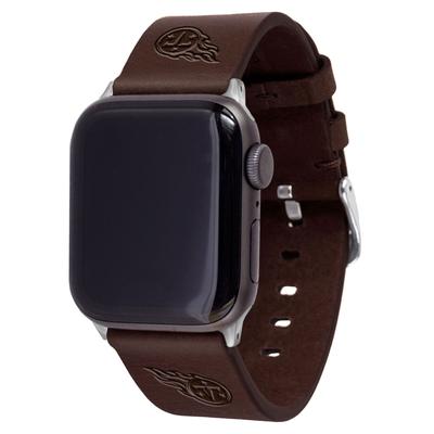 Brown Tennessee Titans Leather Apple Watch Band