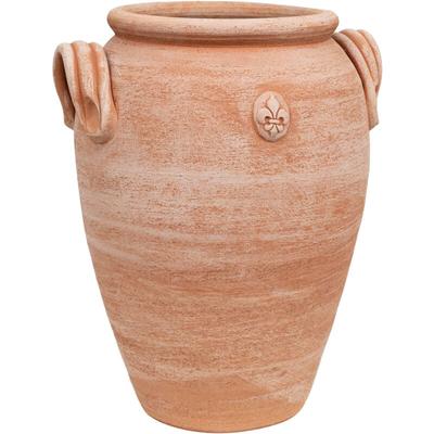 Regenschirmständer, terrakotta-amphora/vase mit ringen, handgefertigt, für pflanzen und blumen. Image