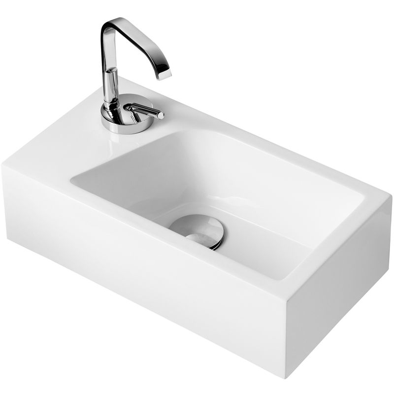 Gäste wc Waschbecken soho aus Mineralguss für Wandmontage oder als Aufsatzwaschbecken mit