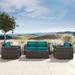 Latitude Run® Marfik 4 Piece Rattan Sofa Seating Group w/ Cushions Synthetic Wicker/All - Weather Wicker/Wicker/Rattan in Brown | Outdoor Furniture | Wayfair