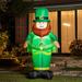 Glitzhome 8Ft Lighted St. Patrick's Inflatable Leprechaun Decor in Black/Green/Red | 95 H x 45.25 W x 27.5 D in | Wayfair GH30598