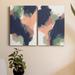 Orren Ellis Indigo & Sienna Crescendo I Premium Gallery Wrapped Canvas - Ready To Hang Canvas, in Blue/Green/Pink | 18 H x 24 W x 1 D in | Wayfair