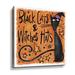 The Holiday Aisle® 2tav377a_Black Cats & Witches Hats I Gallery Wrapped Canvas, Glass in Black/Orange | 10 H x 10 W x 2 D in | Wayfair