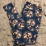 Lularoe Pants & Jumpsuits | Cherry Blossom Tc Leggings | Color: Blue | Size: Tc