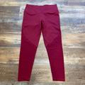 Victoria's Secret Pants & Jumpsuits | Deep Red Victoria Secret Sport Leggings With Leopard Print Mesh Legs | Color: Red | Size: L