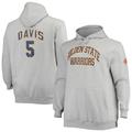 Men's Mitchell & Ness Baron Davis Heathered Gray Golden State Warriors Big Tall Name Number Pullover Hoodie