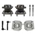 2007-2012 Nissan Sentra Front and Rear Wheel Hub Assembly and Tie Rod End Kit - Detroit Axle