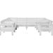 Ebern Designs Endyah 120" Wide Outdoor U-Shaped Patio Sectional w/ Cushions Metal in Gray/White | 34 H x 120 W x 90 D in | Wayfair