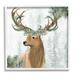 Stupell Industries Winter Forest Elk Festive Pine Antlers Woodland Trees - Painting Wood in Brown | 24 H x 24 W x 1.5 D in | Wayfair