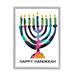 Stupell Industries Happy Hanukkah Holiday Menorah Abstract Pattern Winter Holiday - Painting Wood in Brown | 30 H x 24 W x 1.5 D in | Wayfair