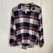 American Eagle Outfitters Tops | American Eagle Flannel | Color: Blue/Cream | Size: M