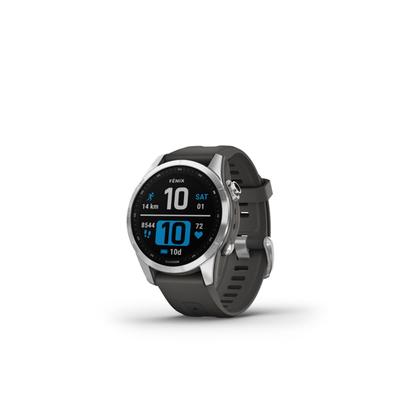 Garmin Fenix 7S Watch Silver Case Graphite Band 01...