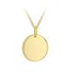 Tuscany Silver Women's Sterling Silver Yellow Gold Plated 15mm Polished Disc Pendant on Sterling Silver Yellow Gold Plated 1mm Curb Chain 46cm/18