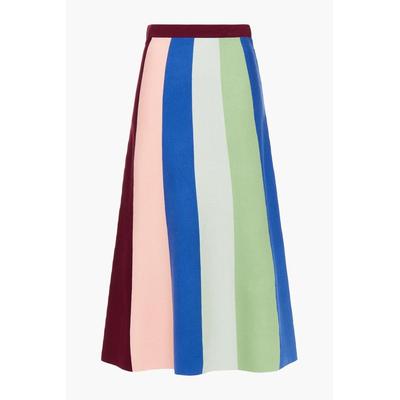 Color-block Stretch-knit Midi Skirt - Blue - Victoria, Victoria Beckham Skirts