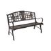 Trinx Sabanc Metal Garden Outdoor Bench Metal in Brown | 36 H x 50 W x 27 D in | Wayfair AF9007AE0BF64BAE8EB99AE2ECA1F5C0