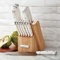 Farberware Edgekeeper Triple Riveted Knife Block Set w/ Built in Sharpener, 14-Piece, White Stainless Steel in Gray/White | Wayfair 5280046