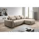 Eckcouch loreta Sofa Schlafsofa Couch Schlaffunktion Kissen OR22 Beige - Furnix