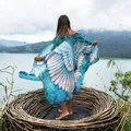 Robe caftan longue avec ailes pour femmes couvertures de plage vêtements bohèmes kimono