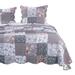 Microfiber Quilt and 1 Pillow Sham Set with Floral Prints, Multicolor