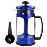 30oz Glass and Stainless Steel French Coffee Press in Blue - 30 Ounce