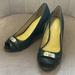 Coach Shoes | Coach Thea Black Open Toe Wedges | Color: Black/Silver | Size: 8