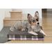 FurHaven Deluxe Faux Sheepskin & Plaid Memory Foam Dog Bed Polyester in Brown | 3 H x 20 W x 15 D in | Wayfair 32242126-M