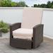 Zipcode Design™ Heffington Swivel Recliner Patio Chair w/ Cushions in White | Wayfair 5201B4A5B0BA4BBEBD19F828D4FBFD9A