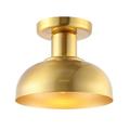 Everly Quinn 1 - Light 13" Shaded Circle Semi Flush Mount Metal in Yellow | 12 H x 13 W x 13 D in | Wayfair C61B458982FC48FD95DB21E6A0D21DBA