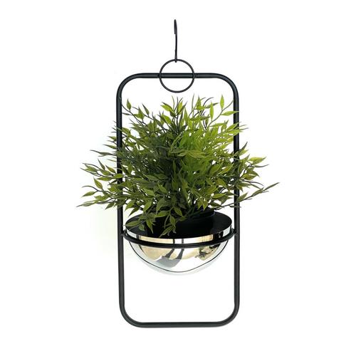 DanDiBo Blumenampel Innen Metall Wand Hängepflanzen 45 cm 96083 S mit Topf Silber Pflanzenhänger