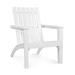 Costway Outdoor Durable Patio Acacia Wood Adirondack Lounge Armchair-White