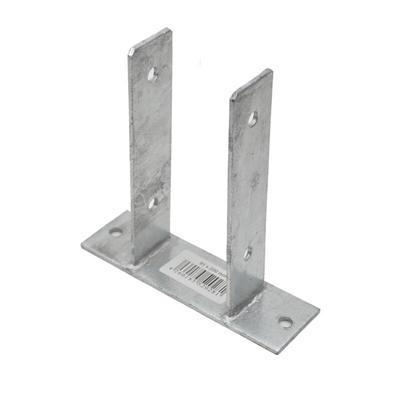 B2 - Pfostenträger U-Form zum aufschrauben mit Platte verzinkt 141x200 mm Image